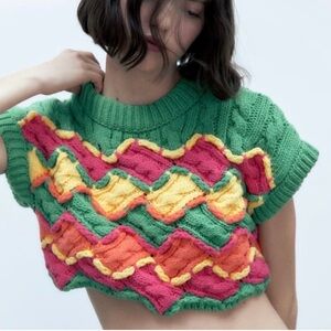 Zara Cropped Knit Sweater